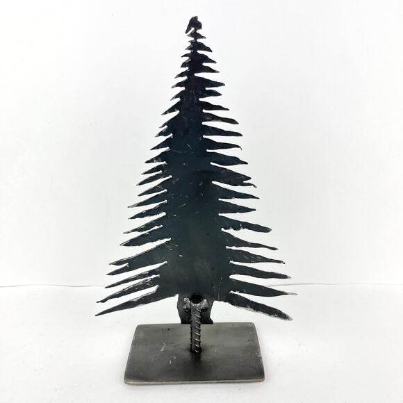 Artisan Torch Cut Steel Christmas Tree Table Top - Picture 7 of 8